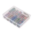 thumbnail image 1 of 10 rollos/juego de pegatinas de esmalte de uñas, mezcla de flores rosas holográficas Labymos Pegatinas para uñas, 1 of 7