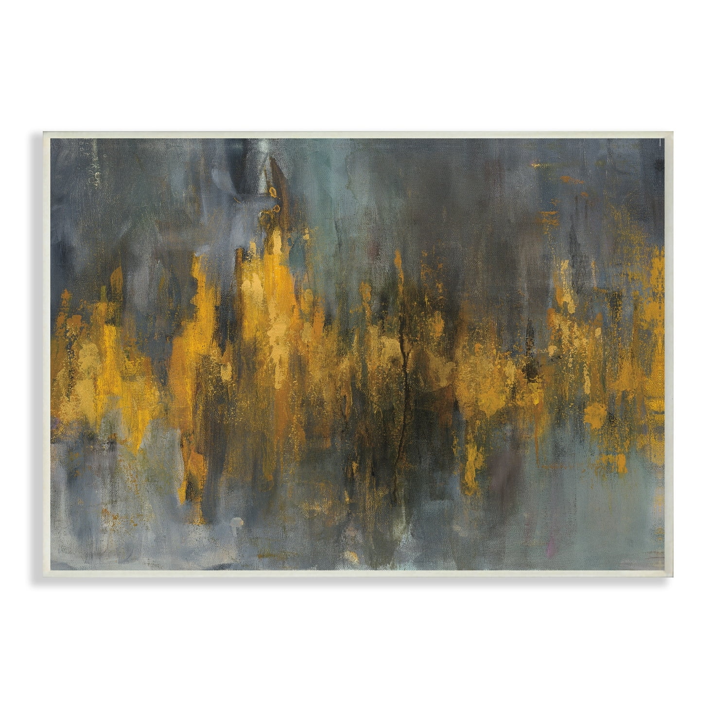 Stupell  Black and Gold Abstract Fire Wall Plaque Art 13 x 19