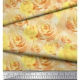 thumbnail image 3 of Soimoi Yellow Cotton Poplin Fabric Grandiflora Roses Floral Fabric Prints By Yard 58 Inch Wide, 3 of 3