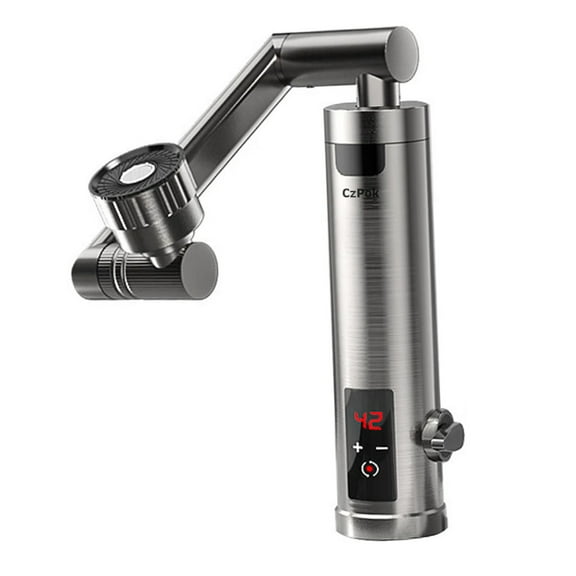 CzPok Automatic faucets, Touchless Kitchen Faucet Motion Sensor Hands Free Single Handle Kitchen Sink Faucet, Silver