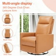 thumbnail image 4 of Aukfa Swivel Rocking Recliner, Glider Rocker Chair Nursery Chair for Living Room, PU Leather, Brown, 4 of 7