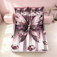 thumbnail image 4 of Homewish Pink Butterfly Queen Sheets, Diamonds Glitters Print Queen Sheet Sets, 4pcs (1 Flat Sheet, 1 Fitted Sheet and 2 Pillowcases), 4 of 6