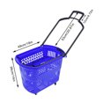 thumbnail image 2 of 6PCS Durable Large Shopping Basket Set w/Handle Rolling Shopping Carts 35L Blue, 2 of 24