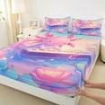 thumbnail image 3 of Manfei Girls Kawaii Cartoon Axolotl Twin Sheet Sets, Dreamy Pink Lotus Floral Twin Fitted Sheet, Piano Music Melody Flat Sheet, Lightweight Room Decor, 3 Pieces, 3 of 7