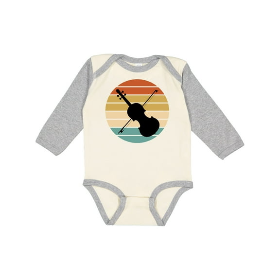 Inktastic Violin Music Retro Sunset Boys or Girls Long Sleeve Baby Bodysuit