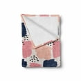 thumbnail image 2 of Navy and Blush Soft Flannel Fleece Throw Blanket, Hand Painted Style Brushstrokes in Pastel Colors Abstract Pattern, Cozy Plush for Indoor and Outdoor Use, 70" x 90", Multicolor, by Ambesonne, 2 of 6