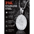 thumbnail image 5 of FaithHeart Saint Jude Thaddaeus Necklace for Men Women Stainless Steel Silver Patron Judas Medal Pendant Jewelry Traveler Blessings Jewelry Gift for Husband Dad Fathers' Day Christmas, 5 of 8