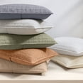thumbnail image 7 of Honeycomb Waffle Garment Washed 3-Piece Cotton Quilt Set, Full/Queen, Eucalyptus Green, 7 of 7