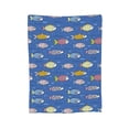 thumbnail image 7 of DouZhe Ultra-Soft Micro Fleece Lightweight Flannel Bed Blanket, Blue Sea Fish Print Cozy Warm Throw Blankets, 50"x40", 7 of 7