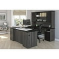 thumbnail image 3 of Bestar Norma Transitional Engineered Wood Computer Desk in Black and Bark Gray, 3 of 5