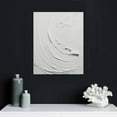 thumbnail image 4 of COMIO  Framed Canvas Print Wall Art Set White Gray Paint Stroke Waves Abstract Shapes Illustrations Modern Art Minimal Decorative Chic for Living Room, Bedroom, Office, 4 of 4