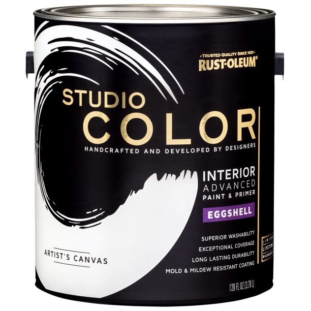 Artist's Canvas, RustOleum Studio Color Interior Paint + Primer, Eggshell Finish, 2Pack