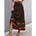 thumbnail image 3 of Falda de cintura alta, falda de cintura alta con flores, faldas florales, falda larga elegante para mujer, instalación sin esfuerzo, 3 of 6