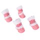 thumbnail image 5 of Zapatos para pies de mascotas, botas protectoras de pata de perro cálidas de invierno con cierre de gancho para exteriores, color rosa NO. 4, 5 of 5