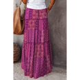 thumbnail image 7 of Kixjoy Womens Maxi Skirt Elastic High Waisted Maxi Skirt Casual Drawstring A-Line Tiered Skirts Festival Floral Soft Trendy Skirts for Women, Purple M, 7 of 7