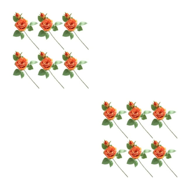 Inteprter 6 piezas de flores artificiales decorativas de rama de flores falsas Type2 NO2