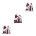 thumbnail image 2 of maskred Résine Noël Scène Neige Maison LED Bureau Ensemble Décoration Village Coloré Lumières Type B 3Set, 2 of 6