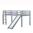 thumbnail image 5 of Bellemave Twin Size Loft Bed with Slide, Kids Low Loft Beds Frame with Ladder, Wood Toddler Loft Bed with Safety Guardrails (Gray), 5 of 8
