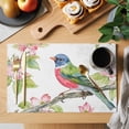 thumbnail image 2 of Placemat Set of 4 Floral Bird Placemats for Dining Table Green Leaves Branch Washable Table Mats for Kitchen and Party Decor Indoor & Outdoor Use, 2 of 8