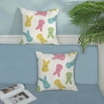 thumbnail image 2 of Easter Pillow Covers 18x18 Inch Set of 2, Colorful Bunny Decor Spring Farmhouse Throw Pillows Easter Decorations Rabbit Pillowcase Square Linen Outdoor Cushion Case for Couch Home Decorative, 2 of 5