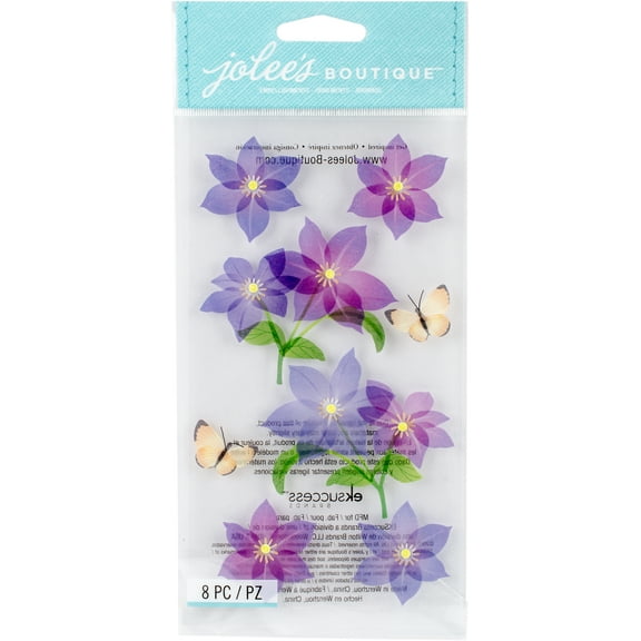 Jolee's Vellum Stickers-Purple Flowers