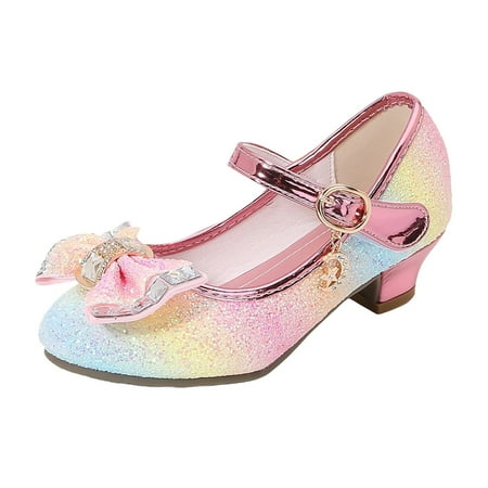 

Sopiago Heels Dress Shoes for Girls Mary Jane Wedding Party Sparkle Glitter Princess Shoes (Little Kid/Big Kid) Multicolour 11.5