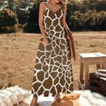 thumbnail image 3 of Giraffe Print Sleeveless Dress Loose Women's Dress Dresses Luxury Evening Dresses, 3 of 9