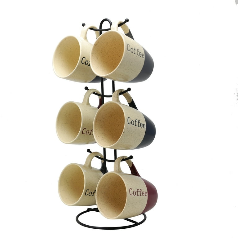 Elama Coffee House 6-Piece 12 oz Mug Set, Assorted Colors