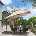 thumbnail image 1 of PURPLE LEAF Parasol Carré Déporté 9x9 Pi pour Terrasse Extérieure, Grand Parasol Suspendu en Aluminium avec Rotation à 360°, Réglable, pour Jardin et Piscine, Beige, 1 of 8