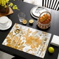 thumbnail image 4 of Pioneer Flower Floral Print Pattern Summer Placemats Table Placemats Set Of 4-Linen Kitchen Washable Placemats Table Mats 12x18 Inch Non-Slip Heat Resistant, 4 of 5