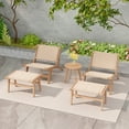 thumbnail image 2 of Costway 2 PCS Teak Wood Ottoman Footstool with Braided Rope for Living Room Bedroom Office, 2 of 8