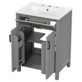thumbnail image 5 of viswild 24" Bathroom Vanity Combo with Ceramic Sink - Space Saving Design for Small Bathrooms, Soft Close Doors, Freestanding Modern Vanity Cabinet in Grey, 5 of 14