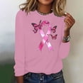 thumbnail image 2 of Dyfzdhu Long Sleeve T-shirt For Women Breast Cancer Awareness Shirt For Long Length Sleeve Tops Crew Neck Sweatshirts Breast Cancer Shirts Casual Top, 2 of 4
