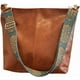 thumbnail image 1 of Bolso bandolera tipo hobo para mujer, de piel sintética vegana, color marrón, elegante, con correa ancha para guitarra y cremallera., 1 of 9