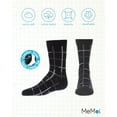 thumbnail image 6 of MeMoi Boys Windowpane Plaid Cotton-Rich Fine-Gauge Crew Sock - Boys - Male, 10-12, Black, 6 of 8