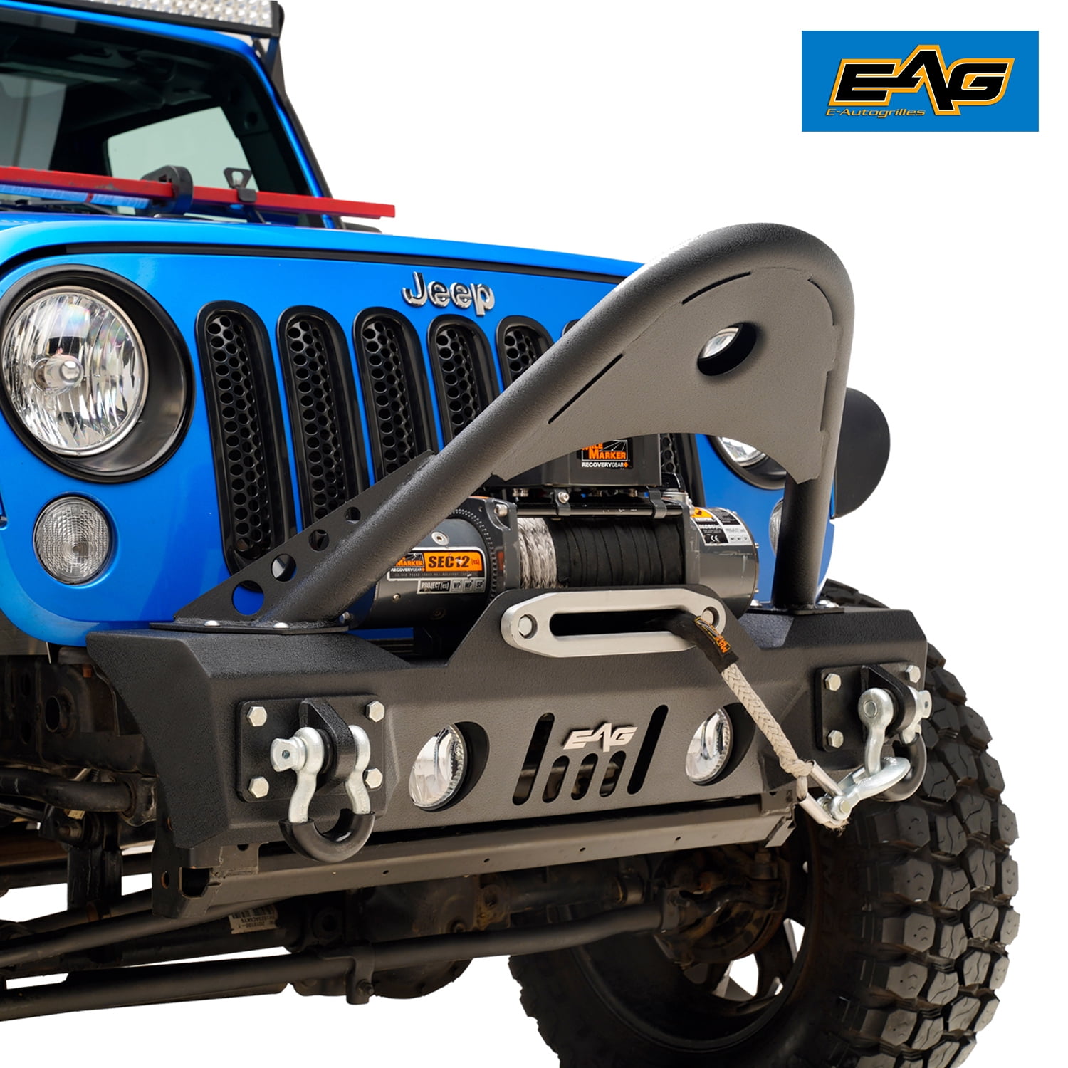 EAG 07-18 Jeep Wrangler JK Stinger Front Bumper with 