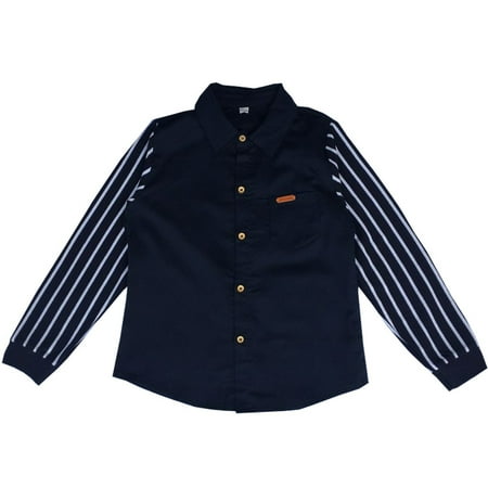 

Kids Boys Fastener Gentleman Tops Teen Clothes Baby Shirt Long Sleeve Stripe Boys Tops Lime Top