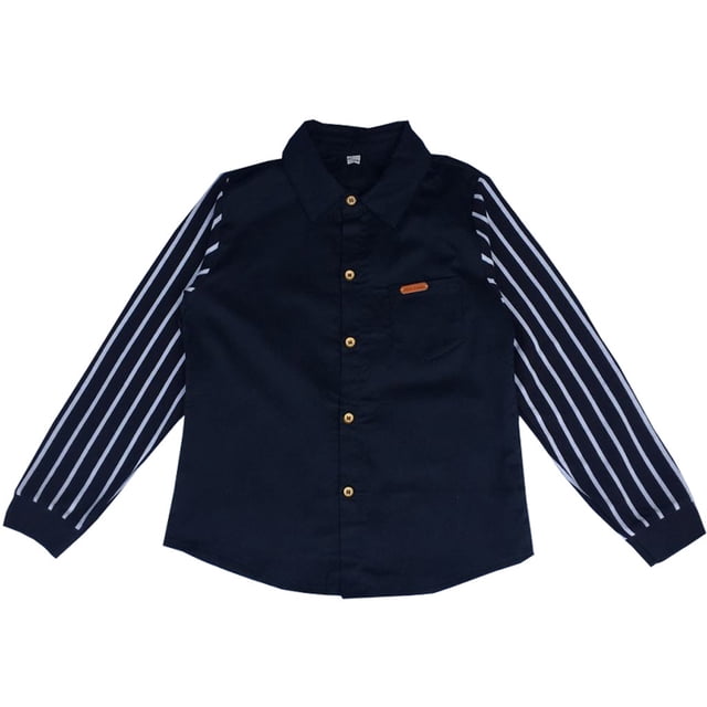 Birdeem Chemise à Rayures à Manches Longues pour Garçons Adolescents