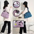 thumbnail image 3 of Theovidian - Bolso bandolera de nailon impermeable, de gran capacidad, impermeable, con múltiples bolsillos, bolsa de viaje, 3 of 3