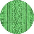 thumbnail image 1 of Ahgly Company Indoor Round Abstract Emerald Green Modern Area Rugs, 7' Round, 1 of 4
