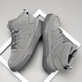 thumbnail image 3 of Men's Fashion Trend Solid Color Spliced Versatile Comfortable Breathable Minimalist Flat Shoes, Outdoor High-Top Soft-Sole Casual Sneakers,  Couple Shoes, 3 of 8