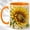 Orange, variant on Sunflower Bee Coffee Mug, Garden Flower Mug, Ceramic 11 oz