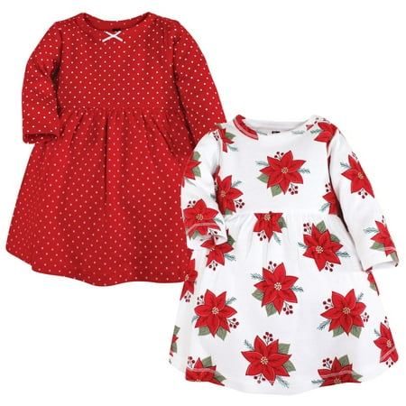 

Hudson Baby Infant and Toddler Girl Cotton Dresses Poinsettia Dot 8 Years