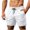 White, variant on EOYWHK Mens Active Shorts Quick Dry Elastic Waist Drawstring Workout Shorts for Men Soft Lightweight Breathable Wear Daily Wear Outdoor Army Green, Size L