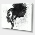 thumbnail image 3 of Designart ' Black and White Portrait of African American Woman I ' Modern Canvas Wall Art Print, 3 of 4