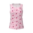 thumbnail image 4 of Xecao Strawberries print women's scoop neck, loose-fit workout tank tops for the gym., 4 of 9