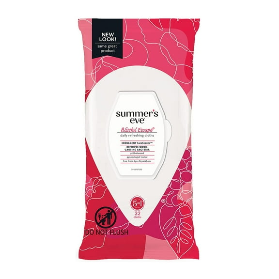 Summers Eve Blissful Escape Feminine Cleansing Wipes 32 count, Pack of 2