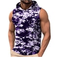 thumbnail image 2 of Zylanna Men's Sleeveless Hooded Tank Top, Lightweight Camouflage Breathable Moisture Wicking Summer Pullover Tops Gym Workout Purple, 2 of 9