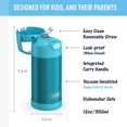 thumbnail image 2 of Botella de agua THERMOS FUNTAINER 12 oz/350 ml Teal Kids con pajita, 2 of 5