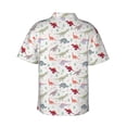 thumbnail image 3 of Uemuo Cute Dinosaur Printed Regular Fit Short Sleeve Casual Hawaiian Shirt for Men,Aloha shirt,Tropical shirt,Floral print shirt,Vacation Beach shirt-Large, 3 of 9